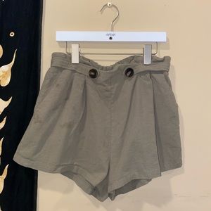 olive green soft shorts